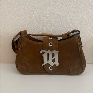 MISBHV Brown Tan Suede Leather Shoulder Handbag